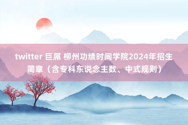 twitter 巨屌 柳州功绩时间学院2024年招生简章（含专科东说念主数、中式规则）